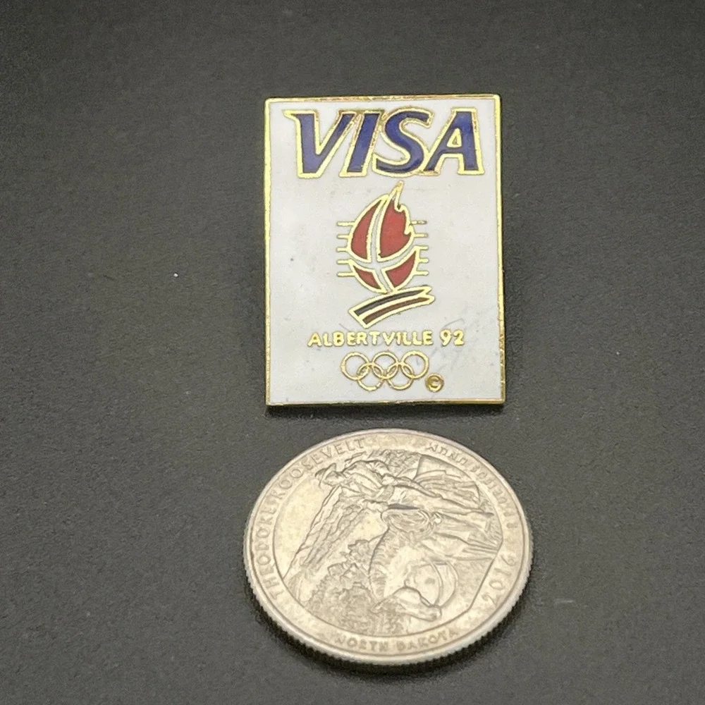 1992 Albertville‎ Winter Olympics Visa Credit Card Sponsor Lapel Hat Pin